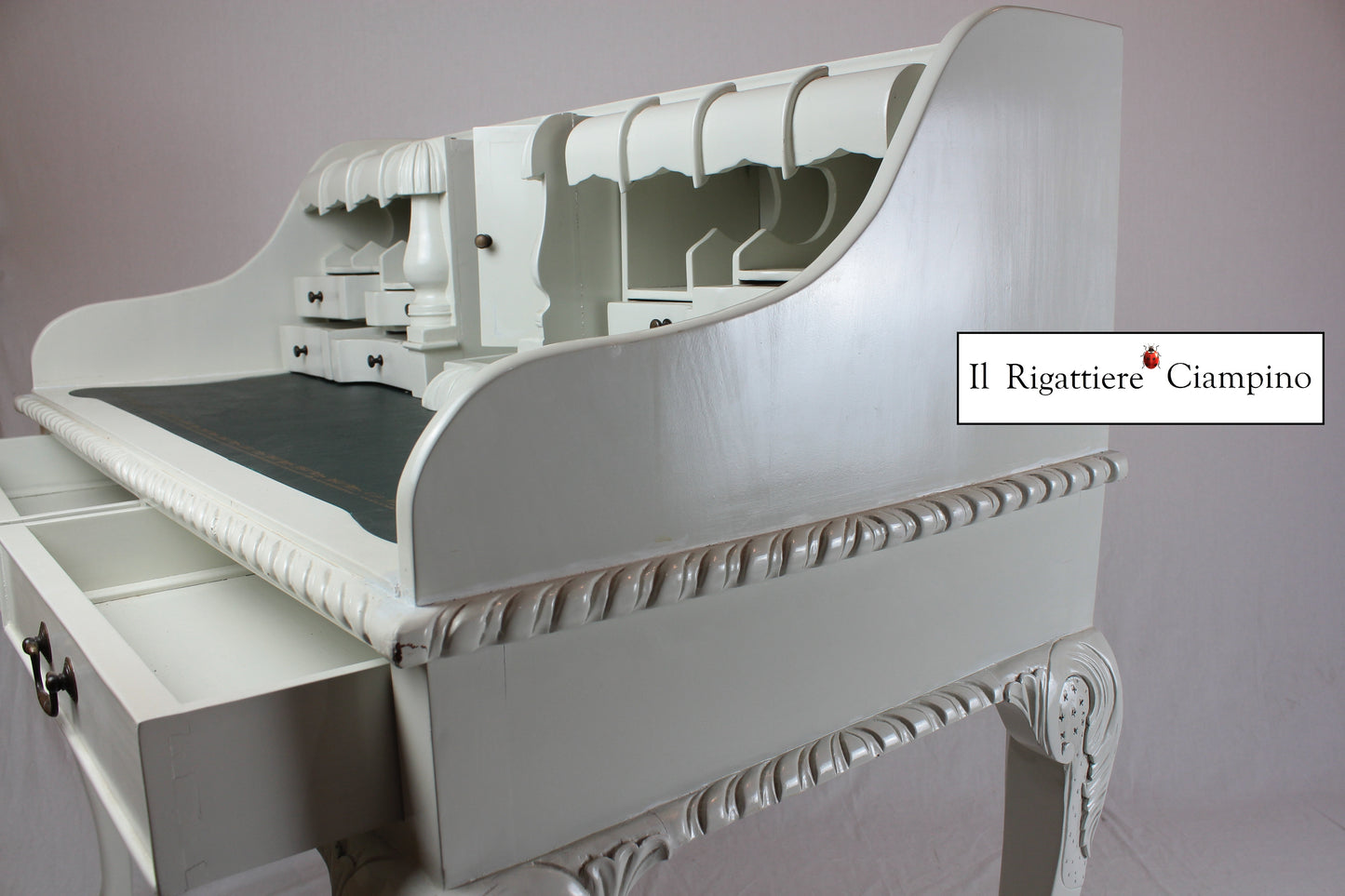Scrittoio Lady bianco in legno massello
