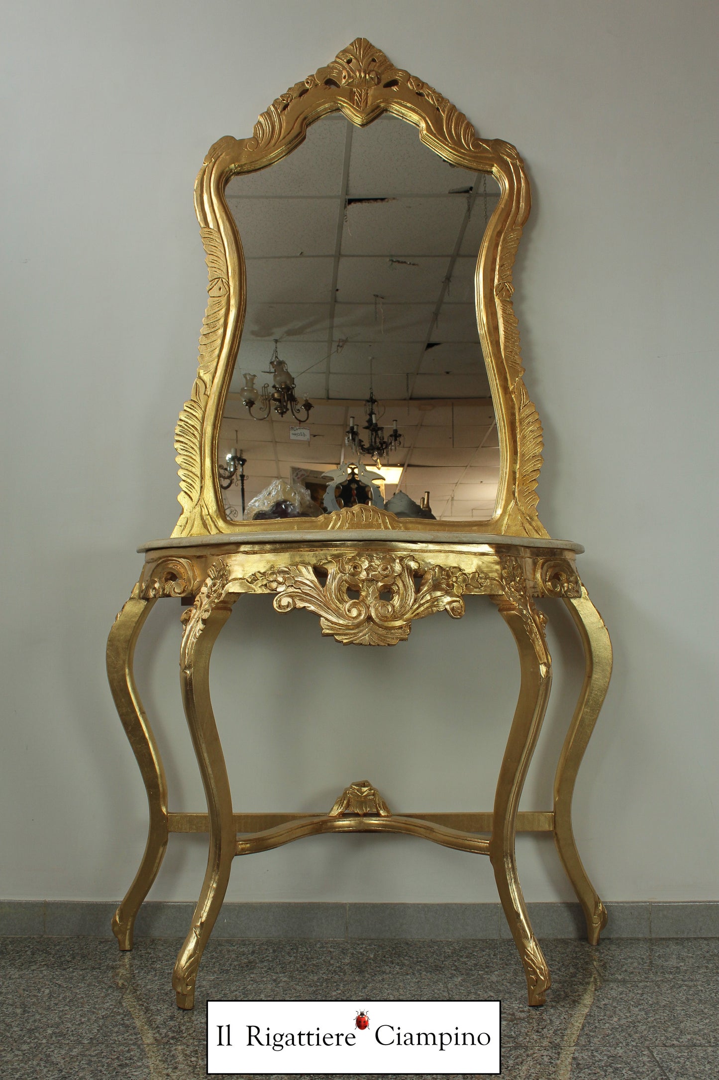 Consolle Specchiera barocca Oro