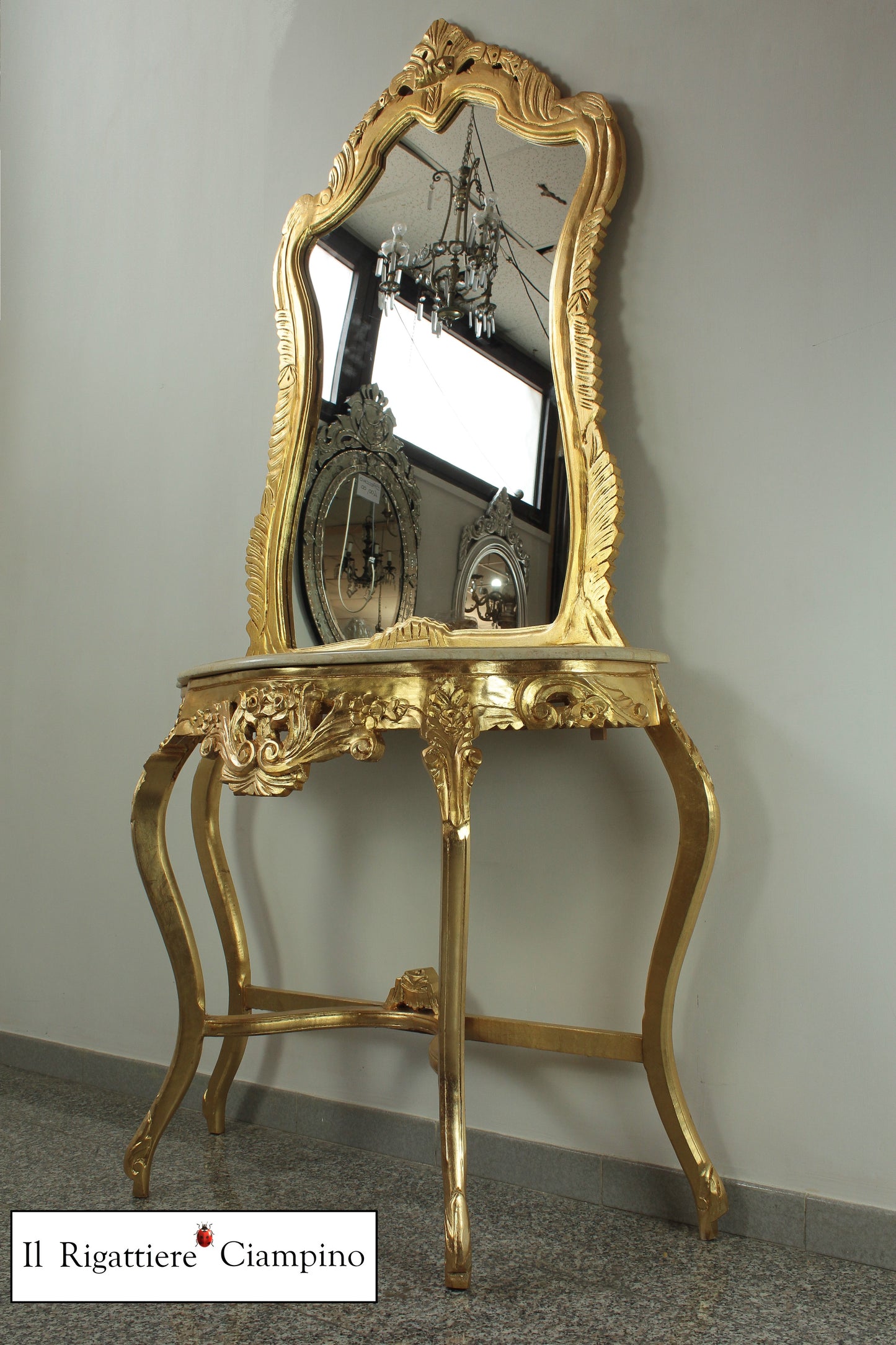 Consolle Specchiera barocca Oro