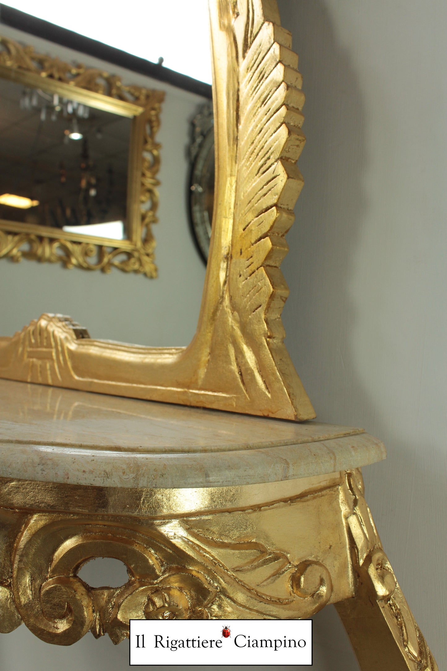 Consolle Specchiera barocca Oro