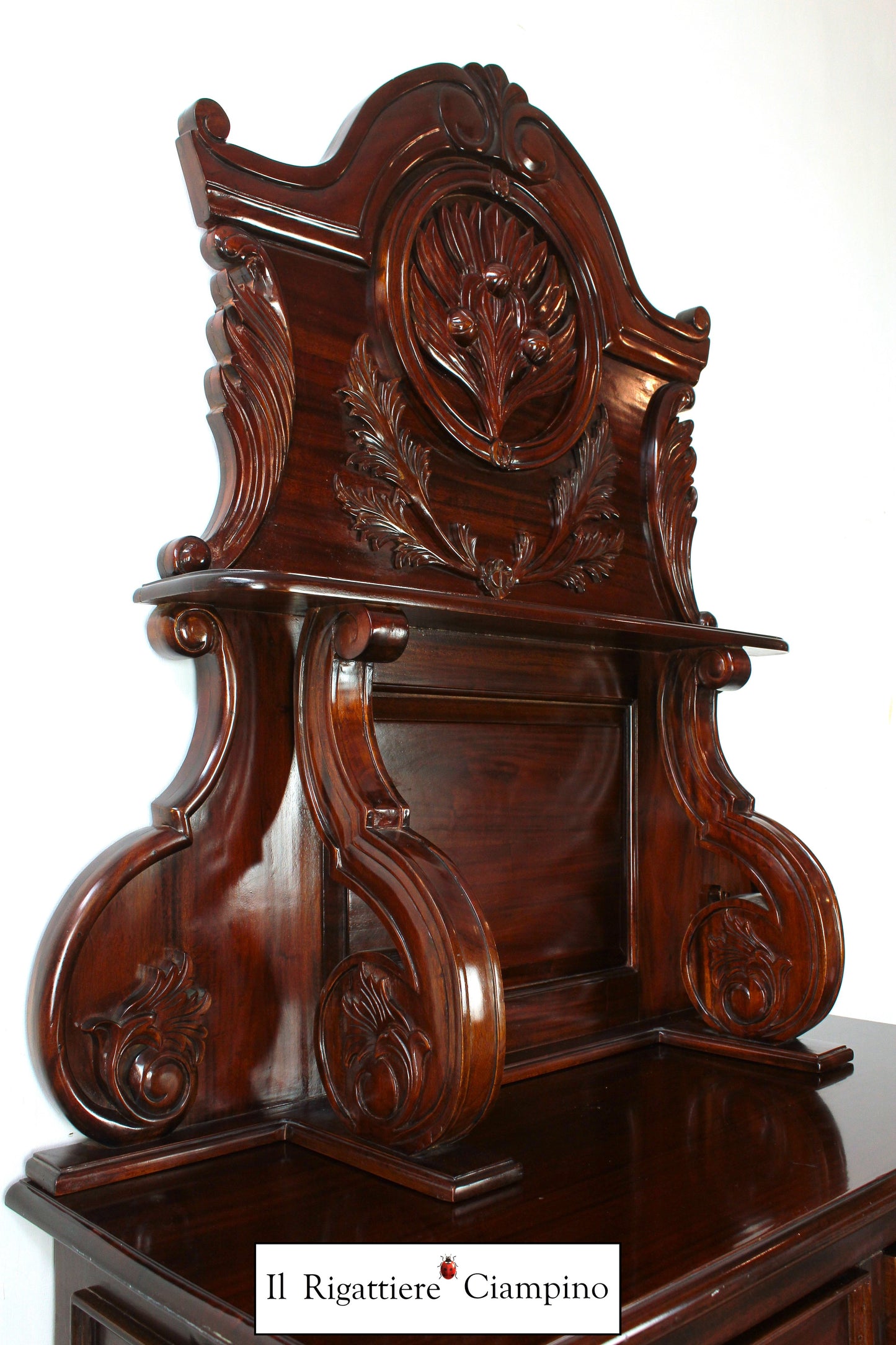 Credenza con Piattaia sagomata in mogano stile inglese