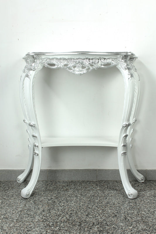 Consolle piccola bianca argento
