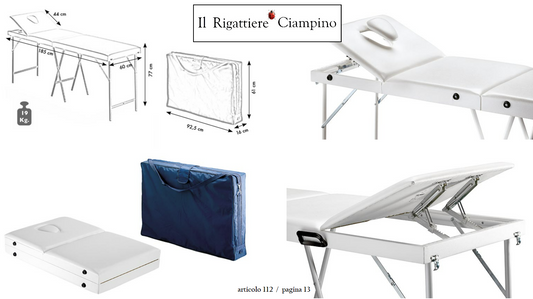 Lettino massaggi portatile 2 zone con gambe rinforzate