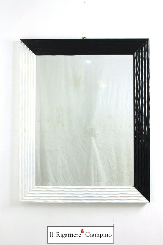 Specchio molato Bianco e Nero laccato moderno 78 x 100