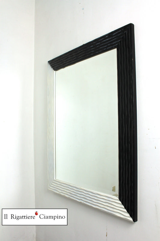Specchio molato Bianco e Nero laccato moderno 78 x 100