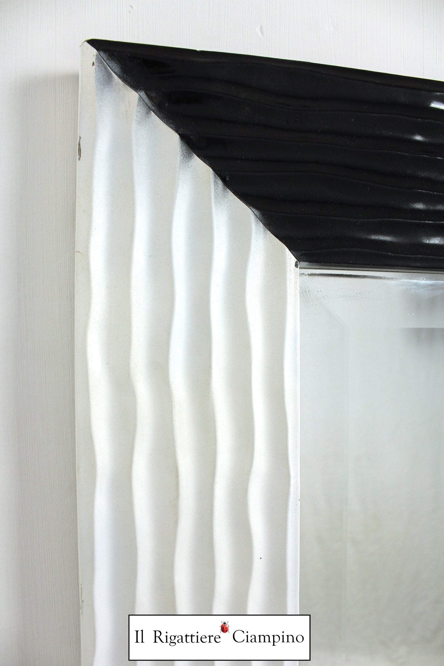 Specchio molato Bianco e Nero laccato moderno 78 x 100