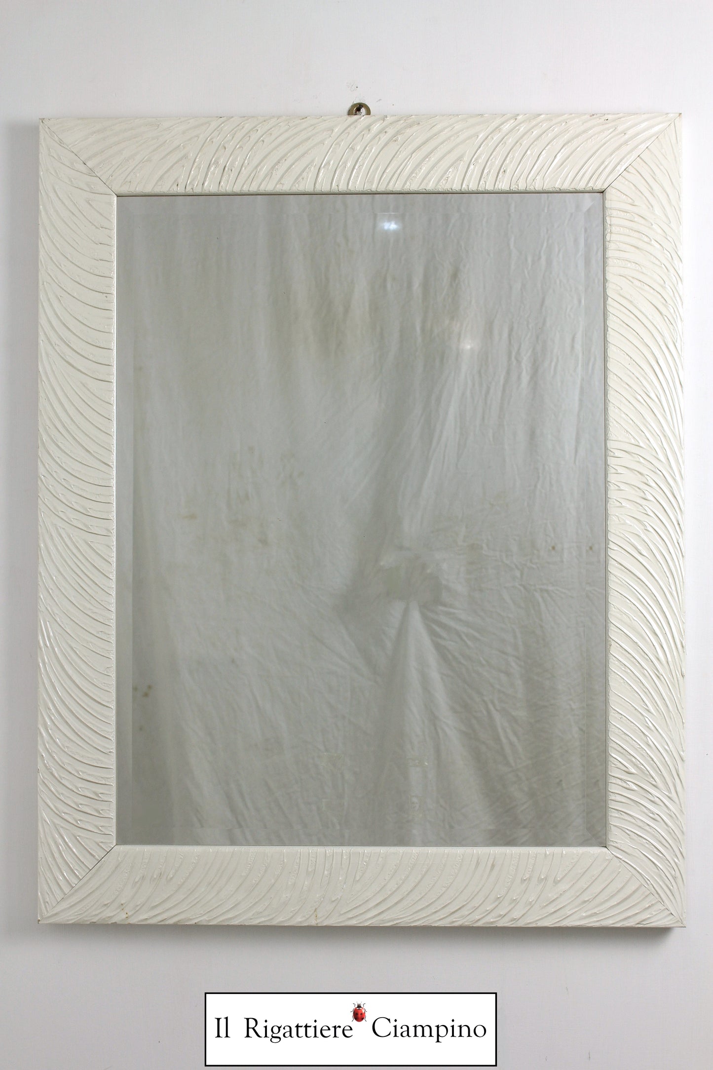 Specchio molato moderno ondulato avorio 78 x 97