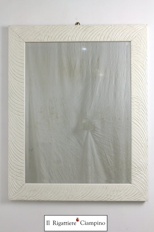 Specchio molato moderno ondulato avorio 78 x 97