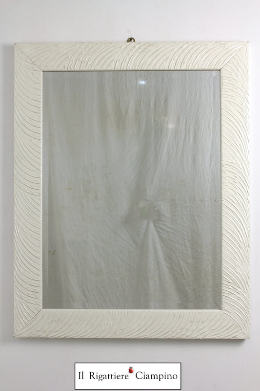 Specchio molato moderno ondulato avorio 78 x 97