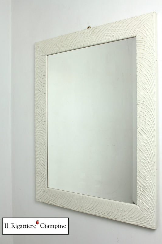 Specchio molato moderno ondulato avorio 78 x 97