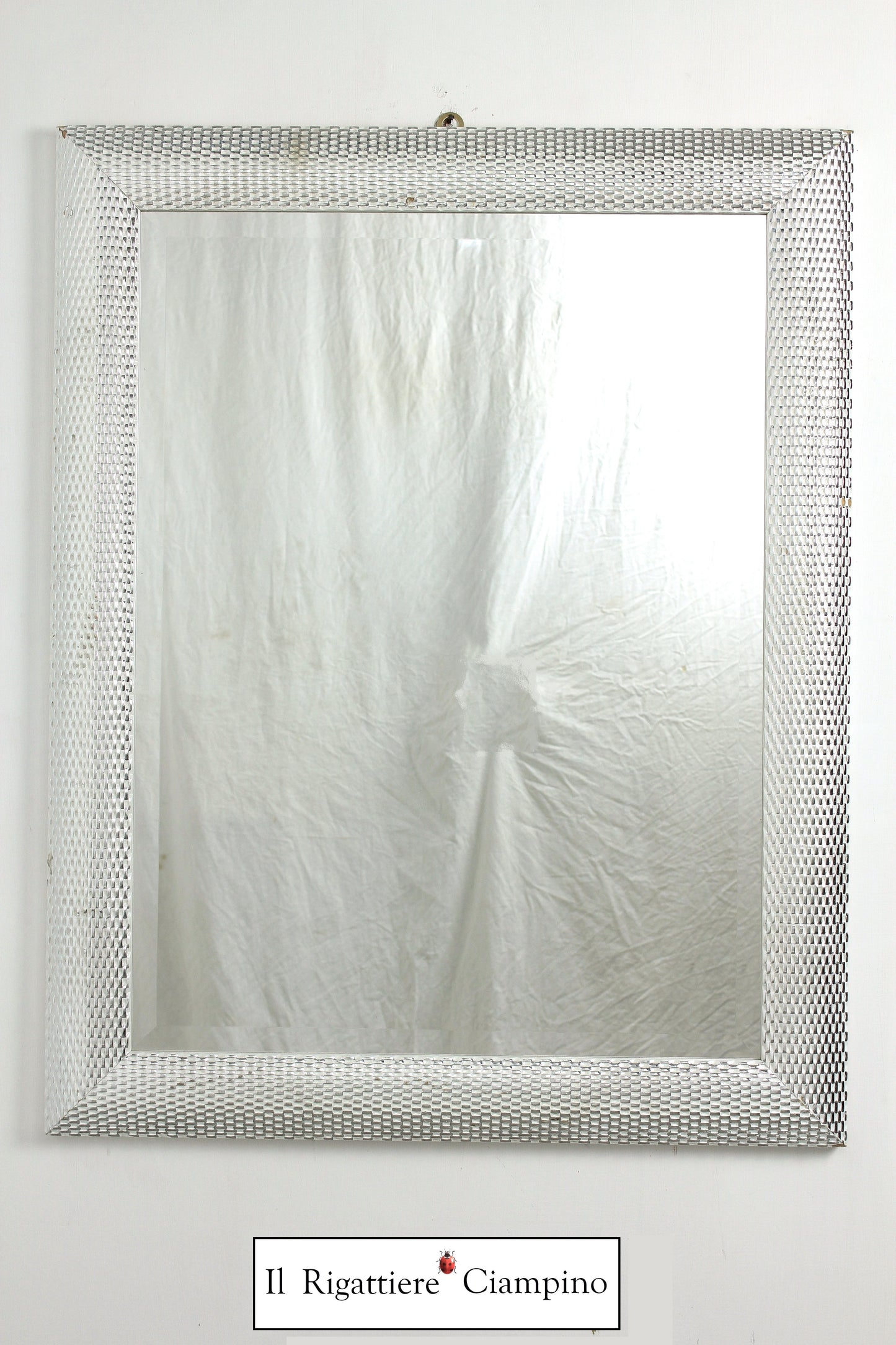 Specchio molato cornice moderna argento e bianca 75 x 95