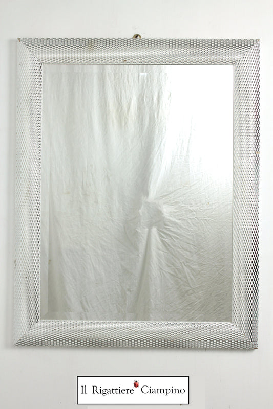Specchio molato cornice moderna argento e bianca 75 x 95