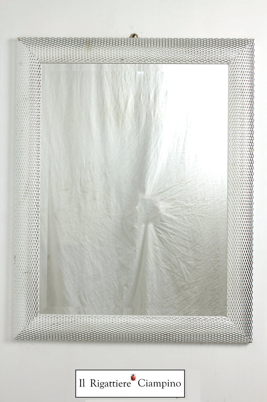 Specchio molato cornice moderna argento e bianca 75 x 95
