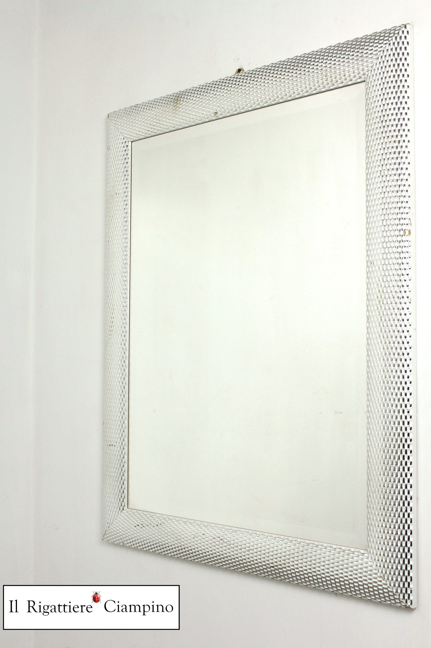 Specchio molato cornice moderna argento e bianca 75 x 95