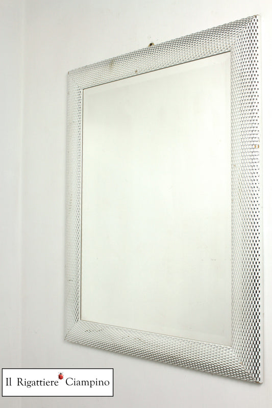 Specchio molato cornice moderna argento e bianca 75 x 95