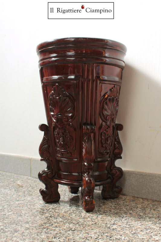 Portaombrelli in legno mogano