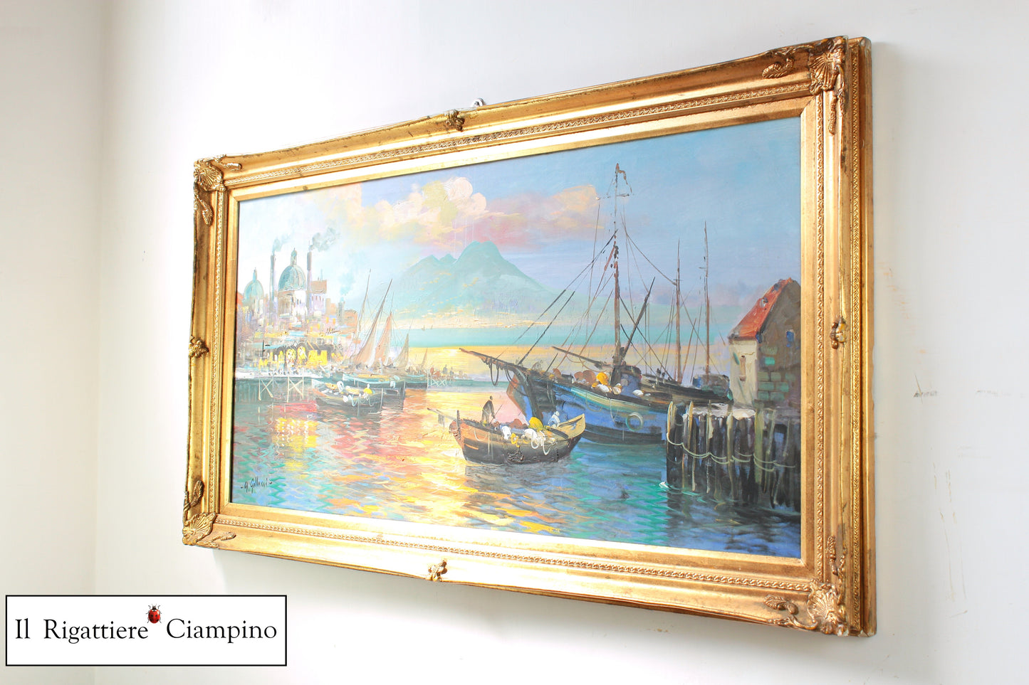 Quadro d'autore Gallucci "Paesaggio portuense Napoli"