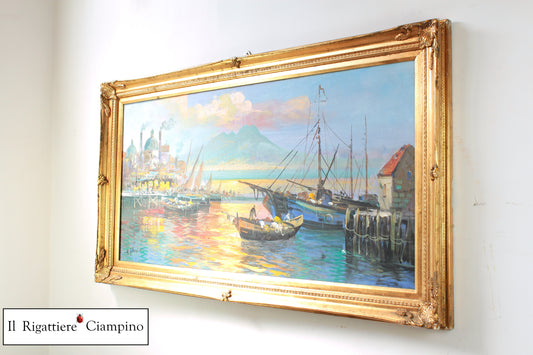 Quadro d'autore Gallucci "Paesaggio portuense Napoli"