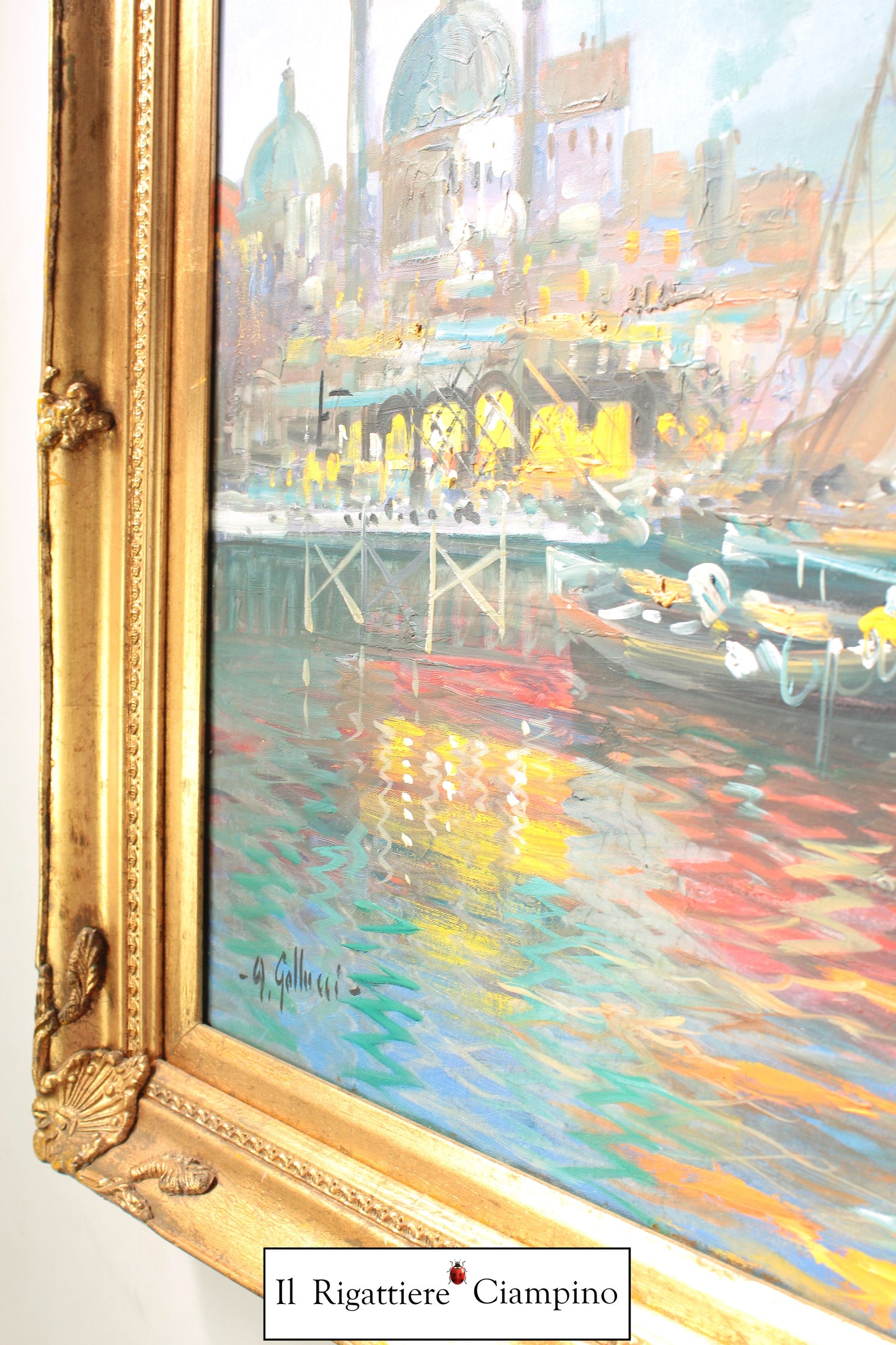 Quadro d'autore Gallucci "Paesaggio portuense Napoli"