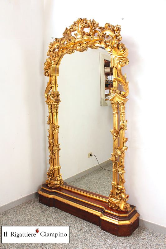 Specchio da ingresso oro in stile barocco