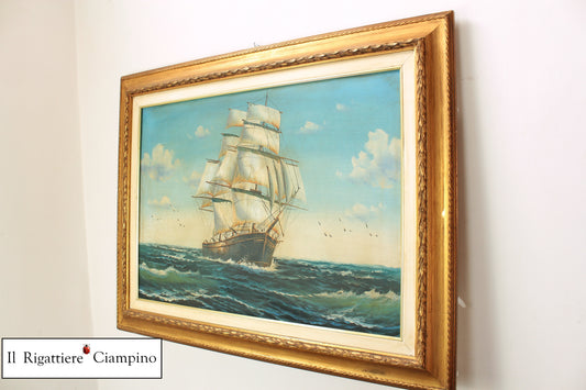 Quadro "Veliero in mare mosso"