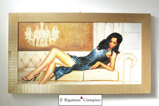 Quadro "Ragazza mora sdraiata" grande