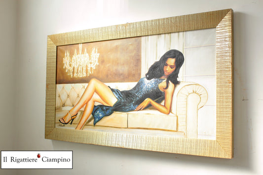 Quadro "Ragazza mora sdraiata" grande