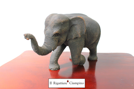 Statuina elefante portafortuna in legno