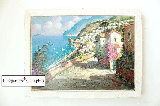 Quadro d'autore Tozzi "paesaggio marittimo campano"