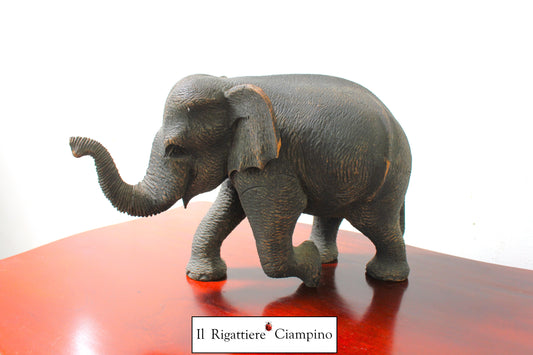 Statuina elefante portafortuna in legno
