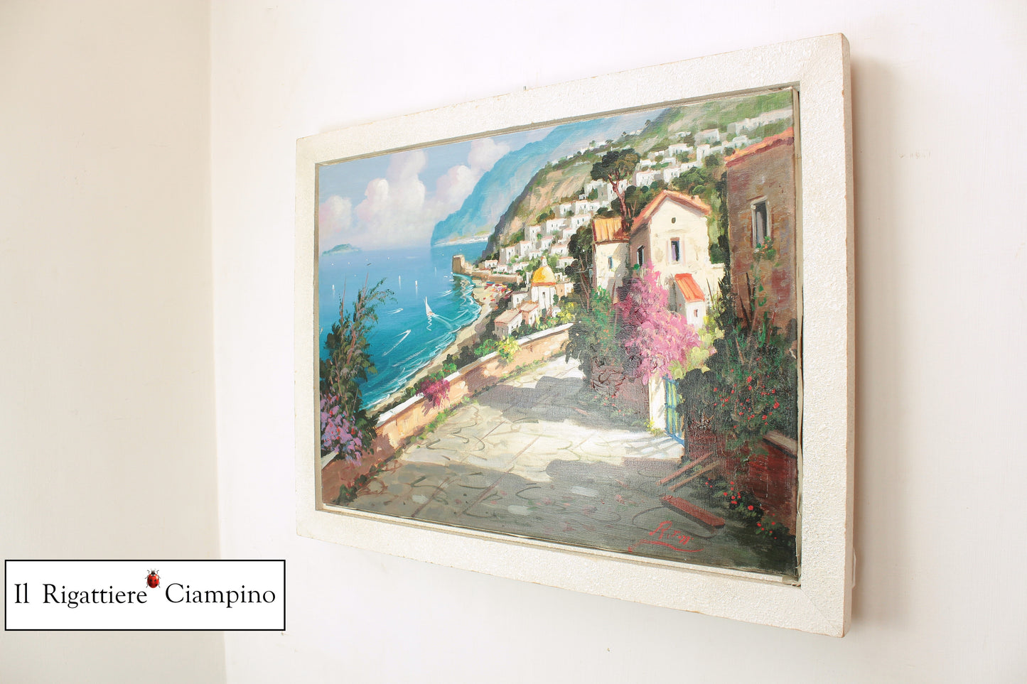 Quadro d'autore Tozzi "paesaggio marittimo campano"