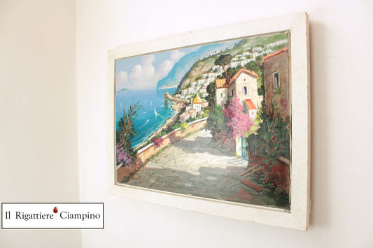 Quadro d'autore Tozzi "paesaggio marittimo campano"