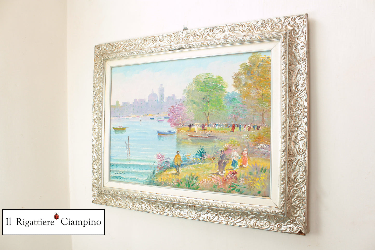 Quadro d'autore "paesaggio lacustre"