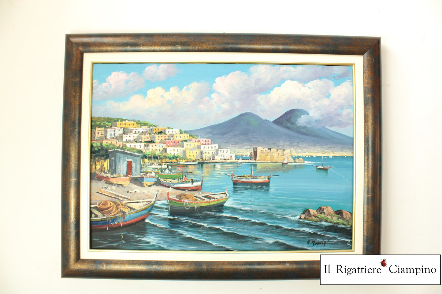 Quadro d'autore "paesaggio marittimo campano"