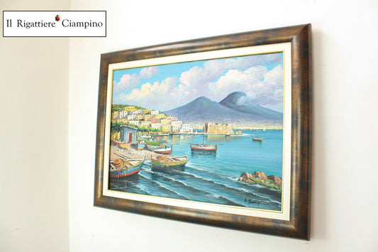 Quadro d'autore "paesaggio marittimo campano"