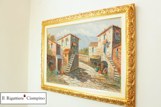 Quadro d'autore Liguori "paesaggio paese"