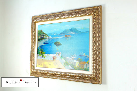 Quadro d'autore Zuccardelli "Paesaggio marittimo campano, vista da terrazzo"