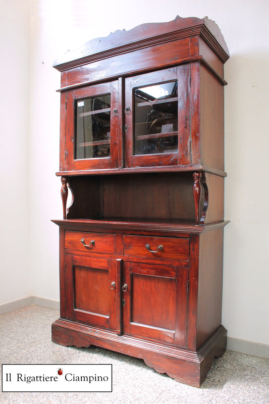 Vetrina bookcase rustica in legno