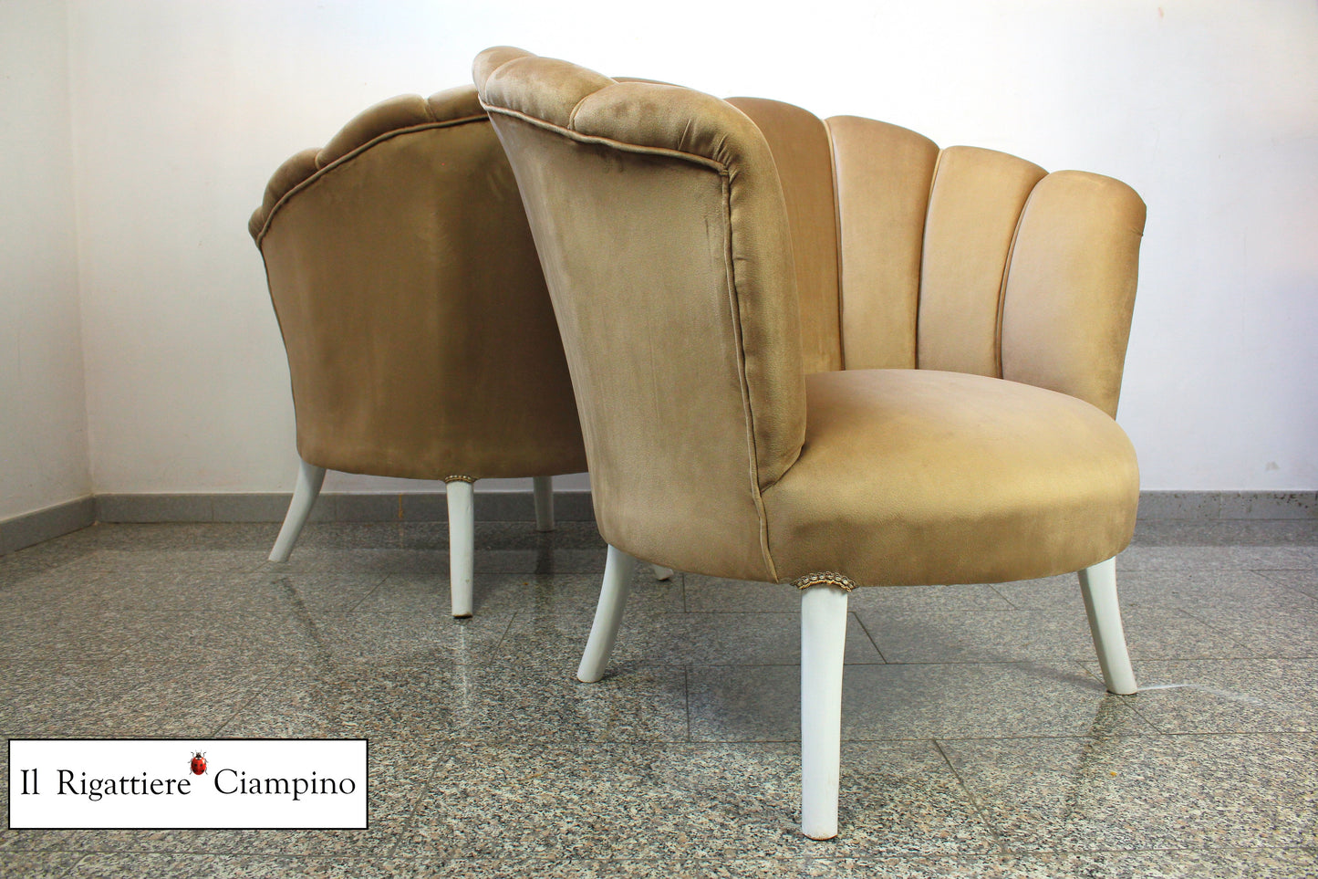Salotto Grande Perla in velluto Beige