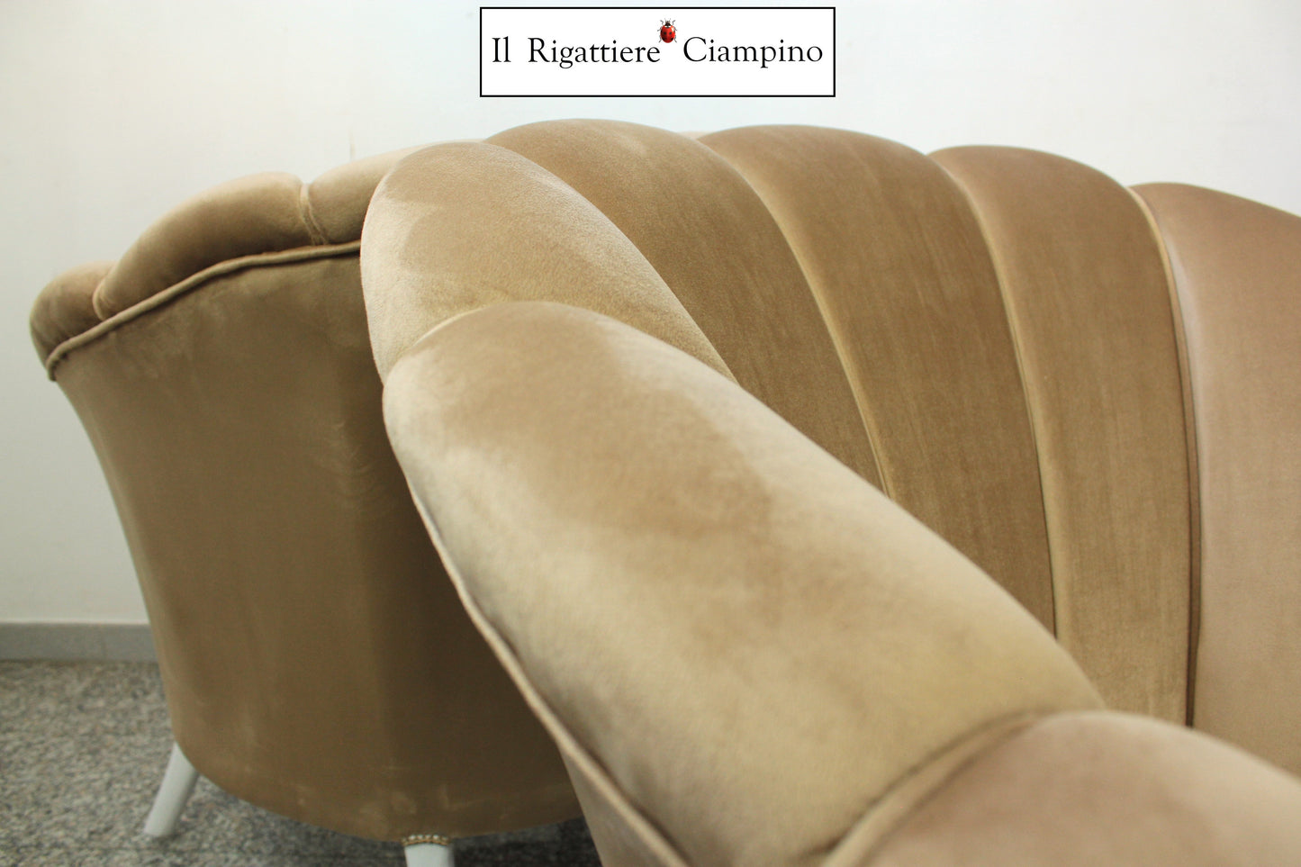 Salotto Grande Perla in velluto Beige