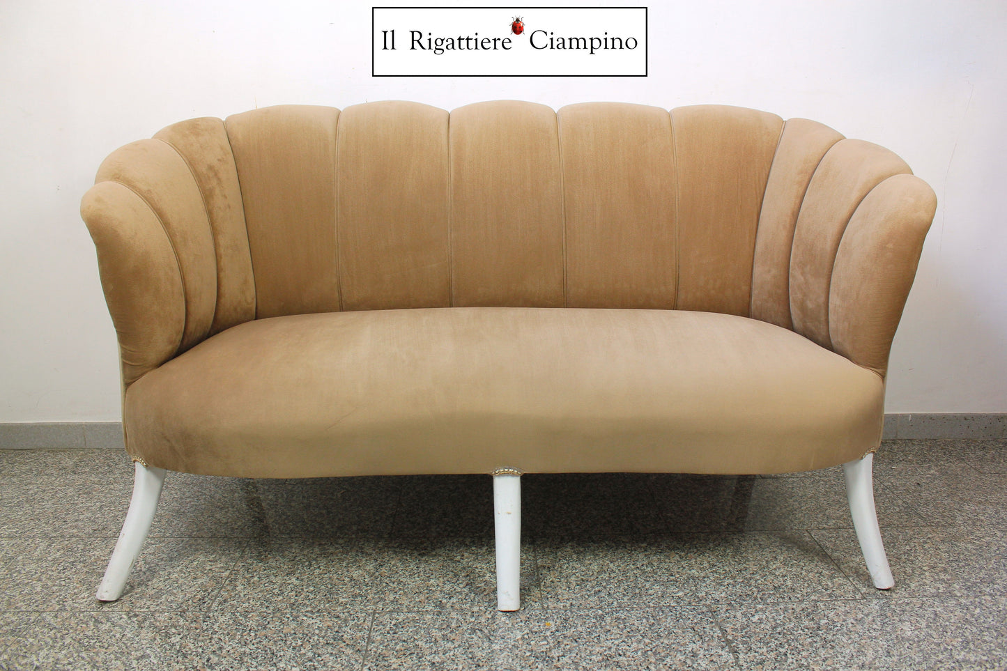 Salotto Grande Perla in velluto Beige