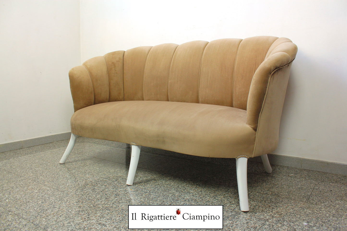 Salotto Grande Perla in velluto Beige