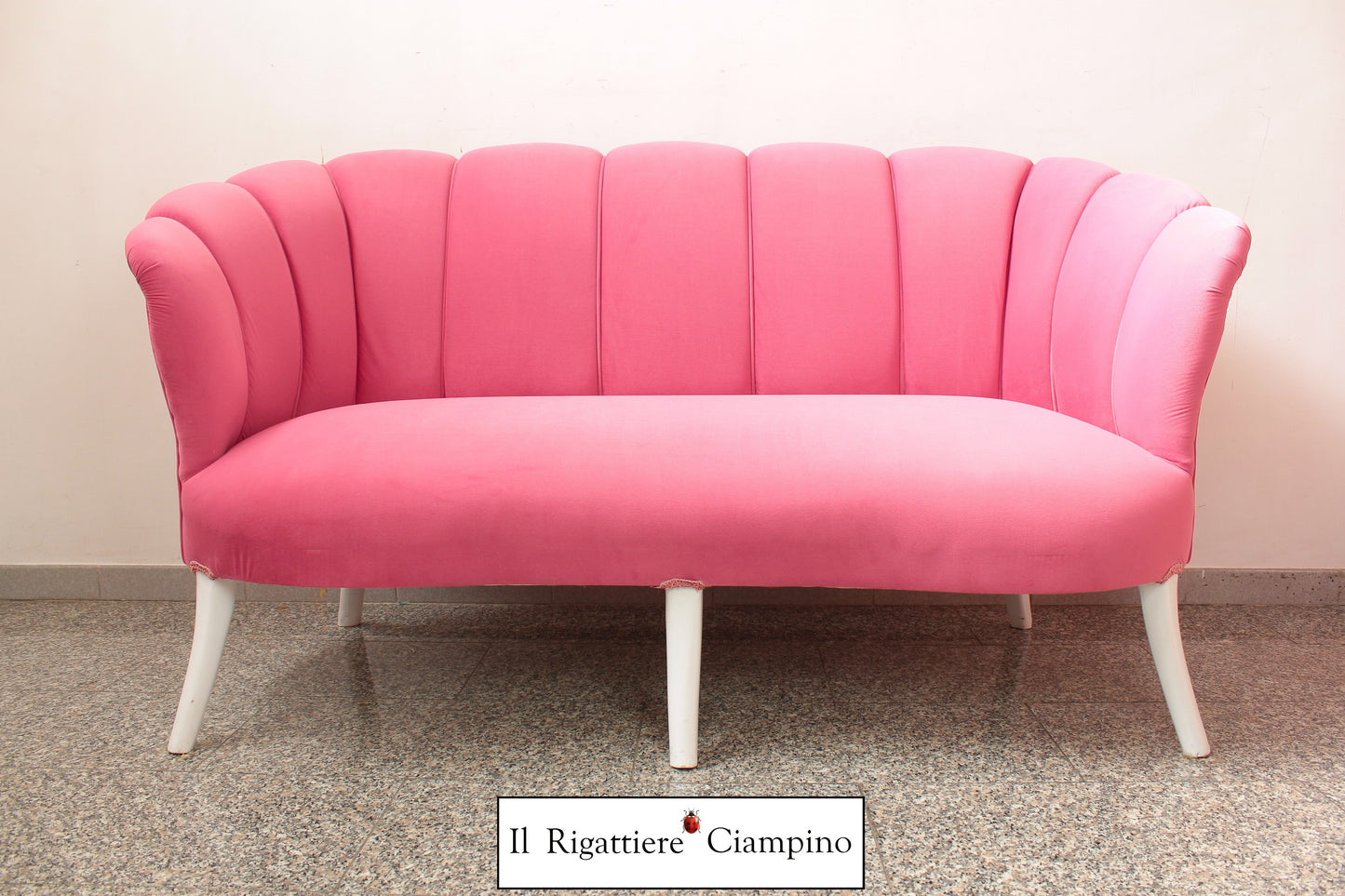 Salotto Grande Perla in velluto rosa