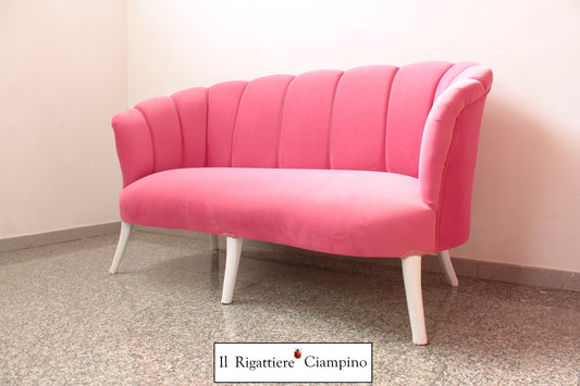 Salotto Grande Perla in velluto rosa
