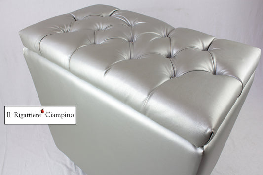 Box Contenitore porta oggetti in ecopelle argento