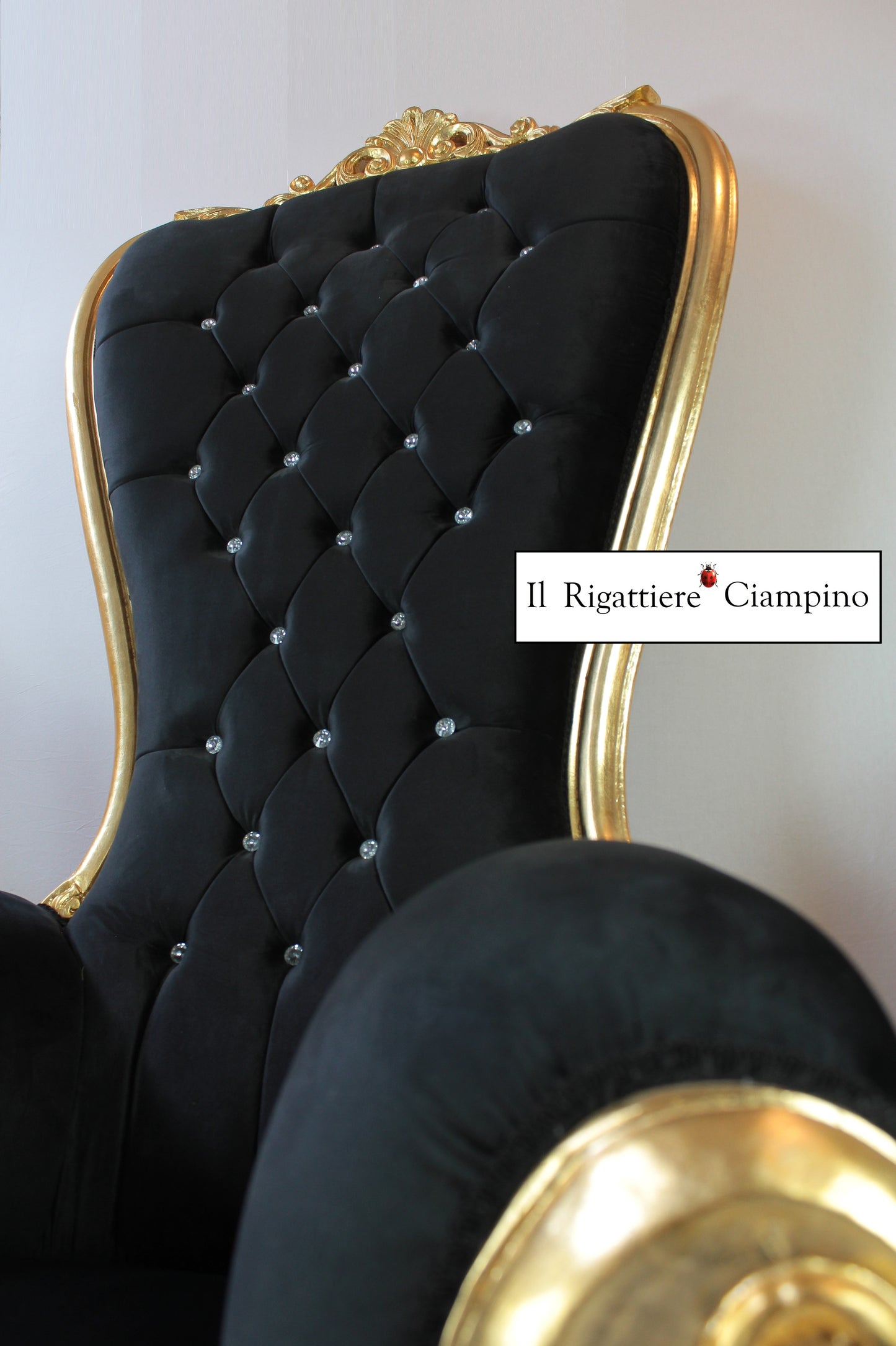 Trono Jasmine in velluto e foglia oro