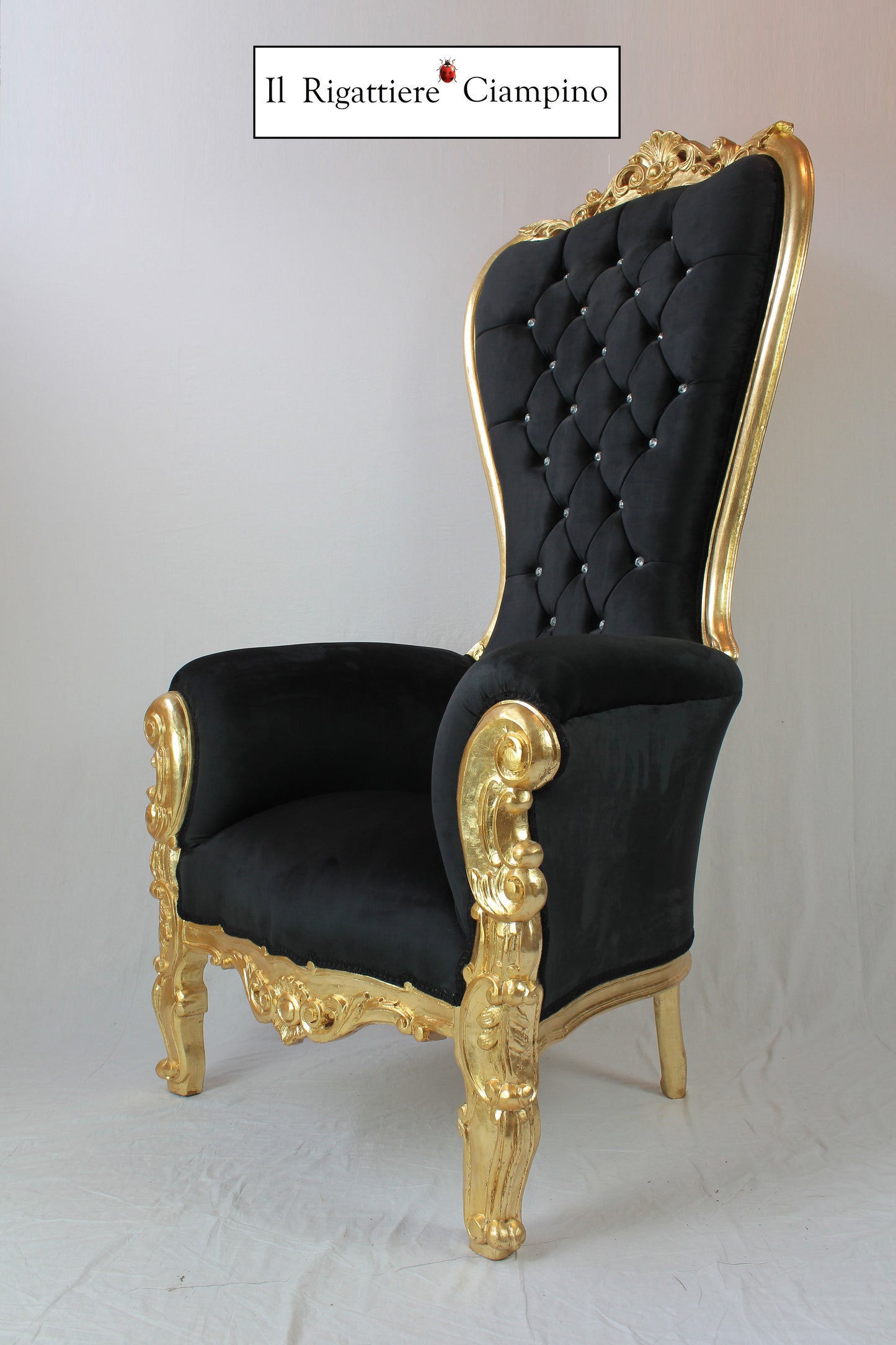 Trono Jasmine in velluto e foglia oro