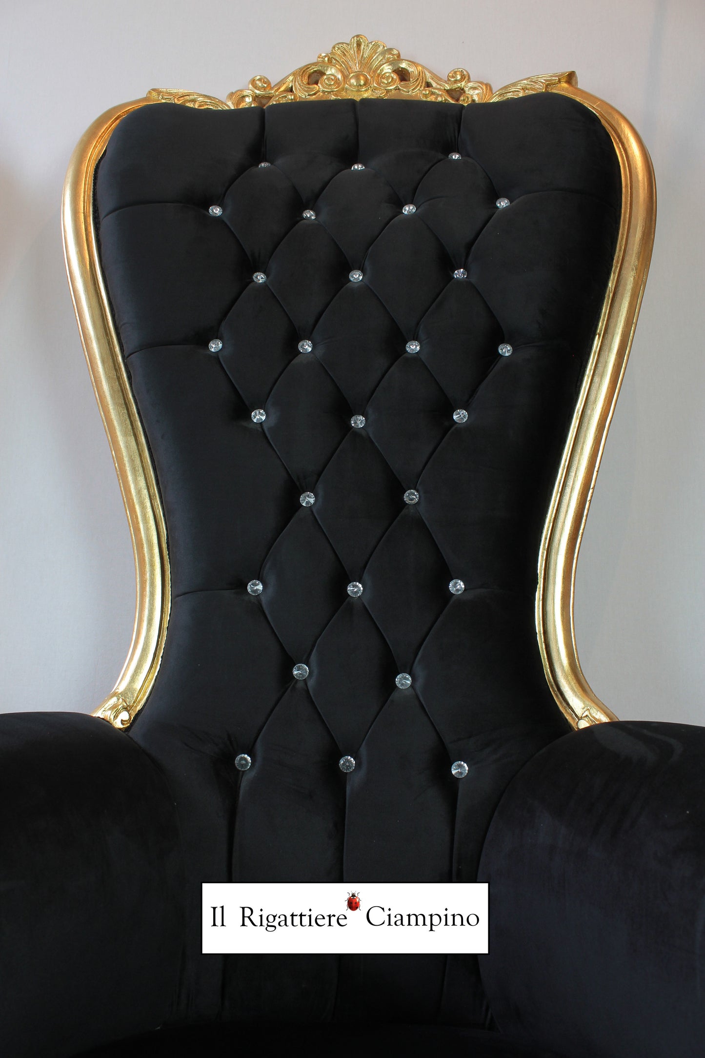 Trono Jasmine in velluto e foglia oro