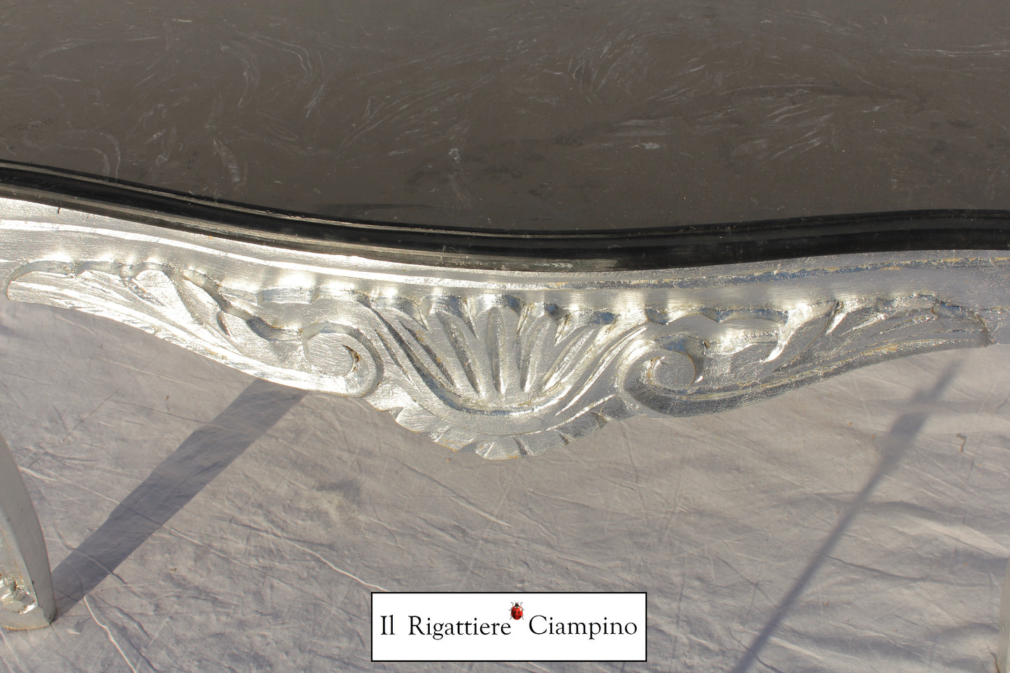 Salotto completo stile barocco in velluto nero