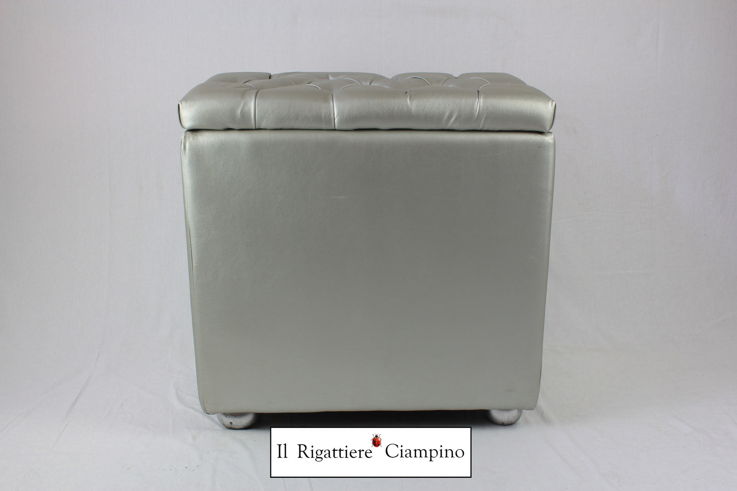 Box Contenitore porta oggetti in ecopelle argento